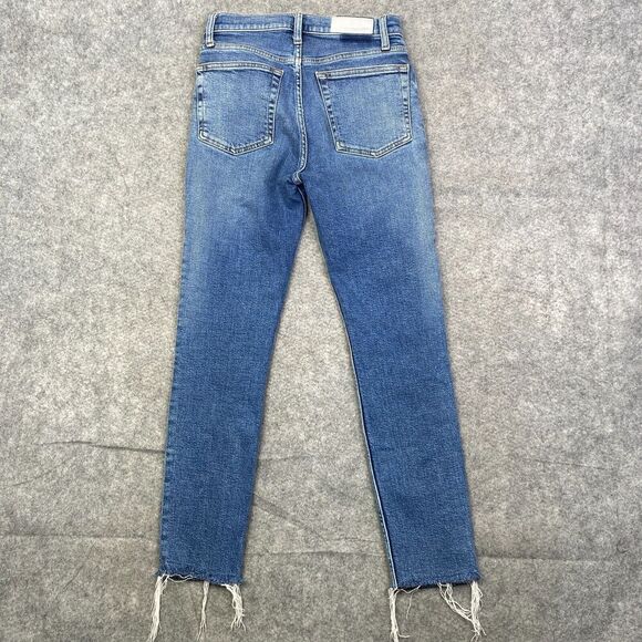 Redone 90s High Rise Ankle Crop Size 27 in Dusk Destroy Wash 190-3whrac - Picture 11 of 13